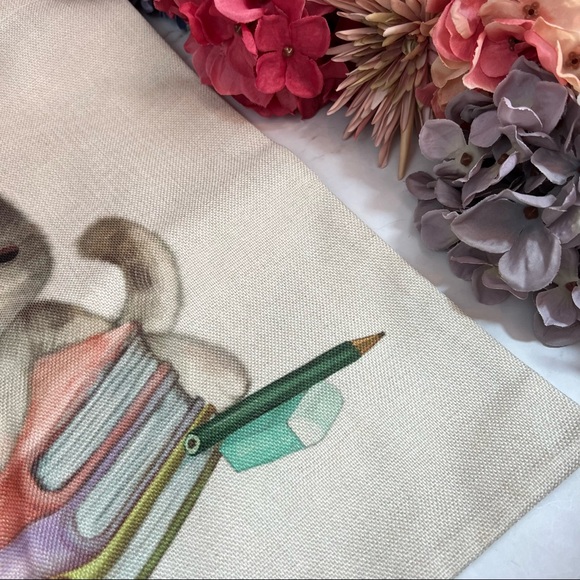 Eco-Friendly Bookworm Kitten Folding Tote Bag - Picture 11 of 15